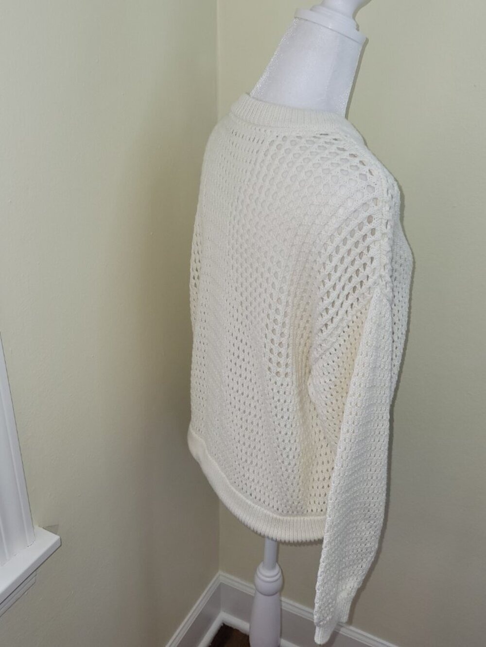 Sweaty Betty Tides High Open Weave Sweater Ivory White Women's Size 0 - Picture 7 of 13